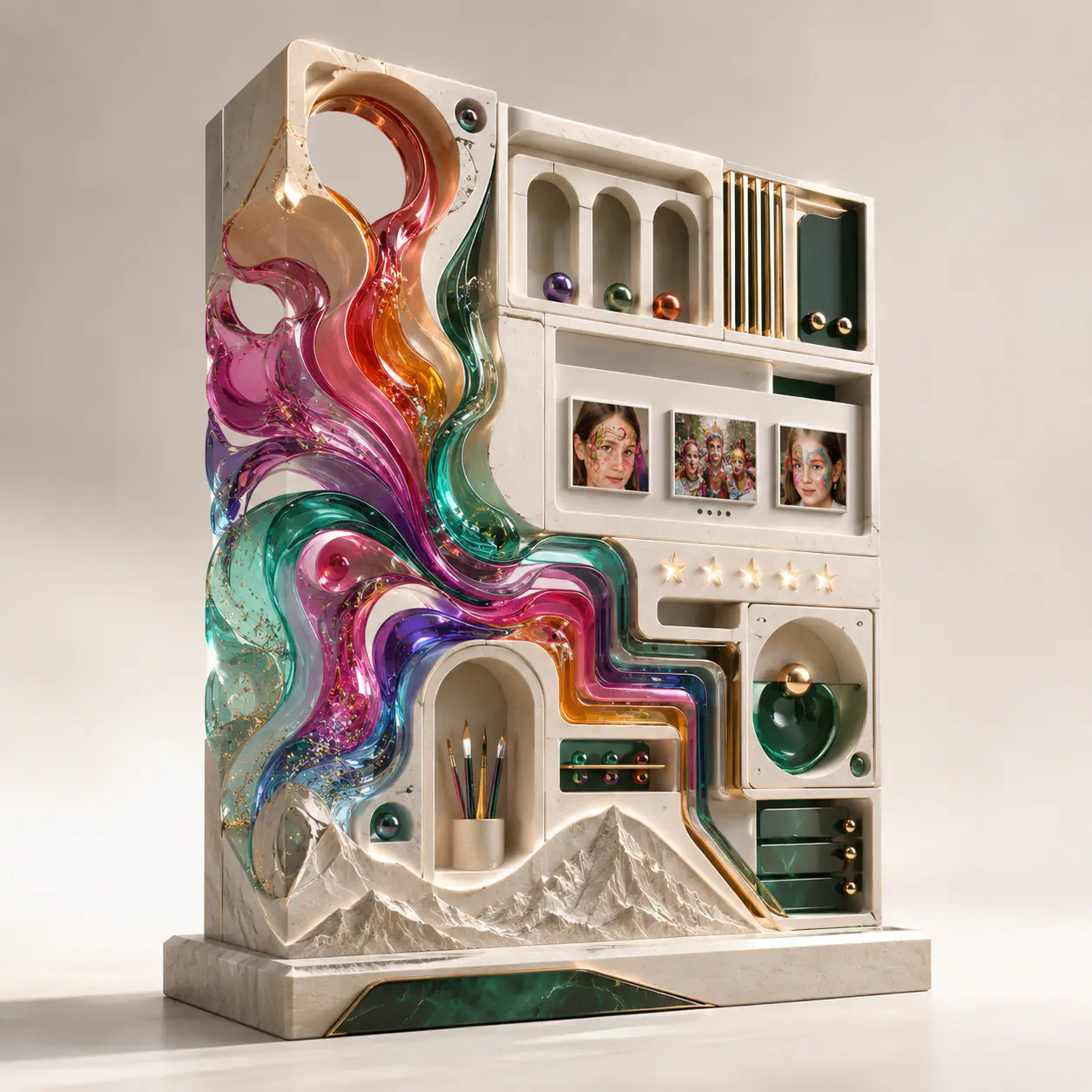 Colory Faces website case study represented as a colorful premium digital experience