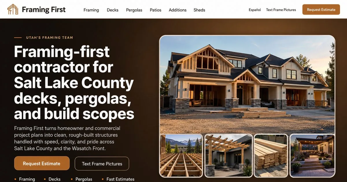 Frame Platinum homepage from the published contractor website